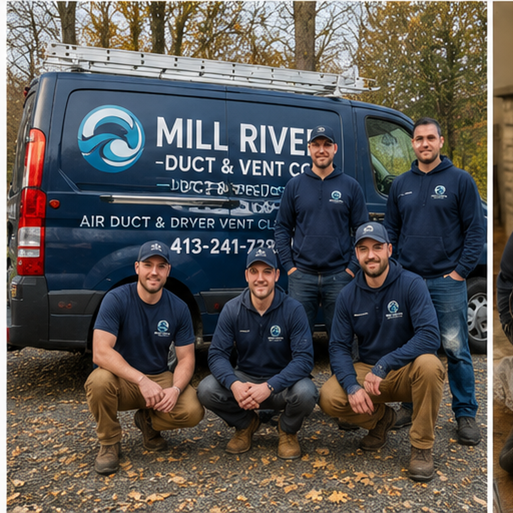 Mill River Duct & Vent Co. crew and van in Fairfield, Connecticut