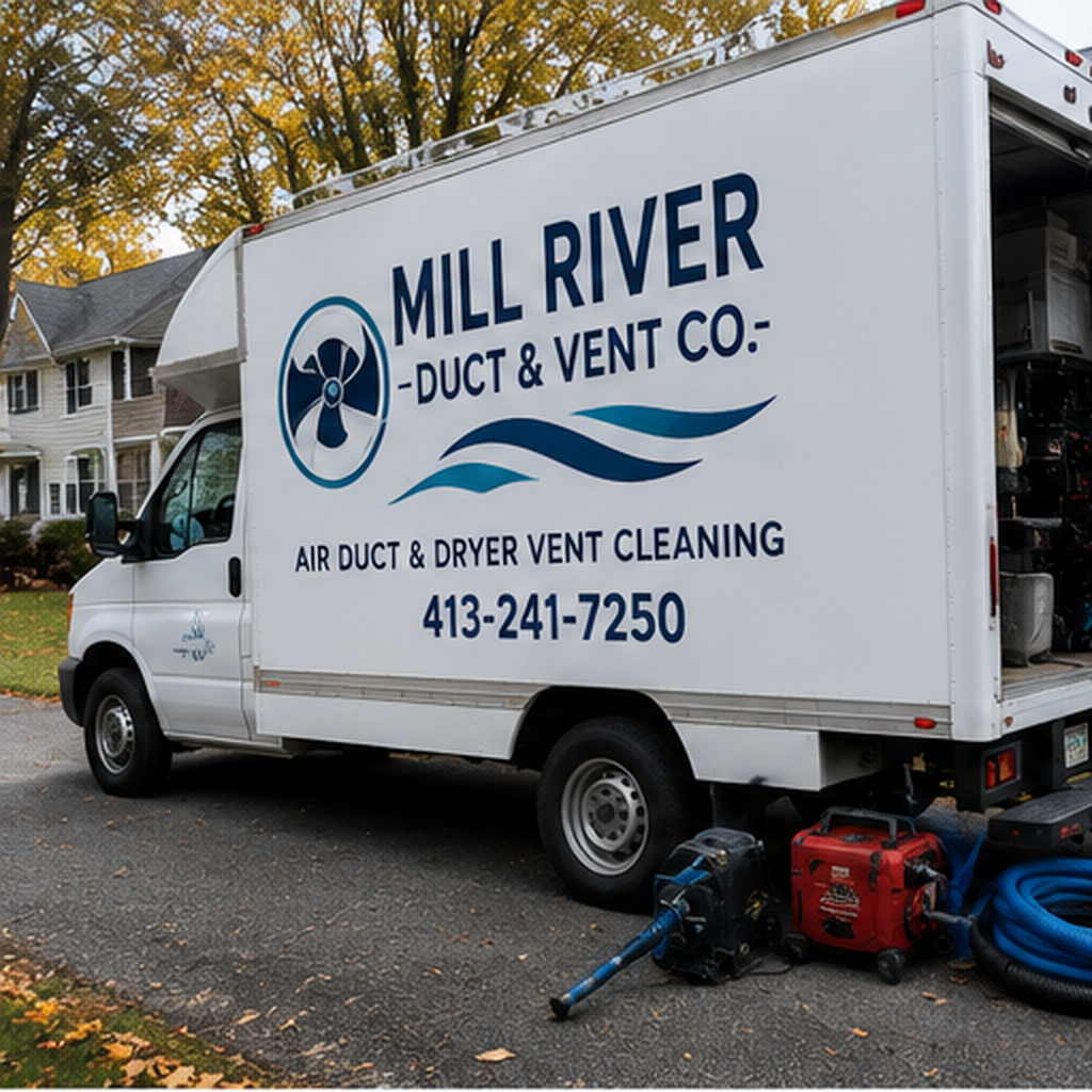 Mill River Duct & Vent Co. truck in a Fairfield driveway